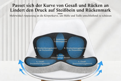 Snoovia Ergonomisches Sitzkissen – Memory Foam mit Steißbein-Entlastung