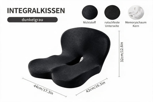 Snoovia Ergonomisches Sitzkissen – Memory Foam mit Steißbein-Entlastung