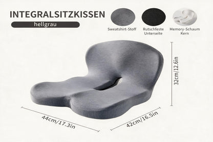 Snoovia Ergonomisches Sitzkissen – Memory Foam mit Steißbein-Entlastung