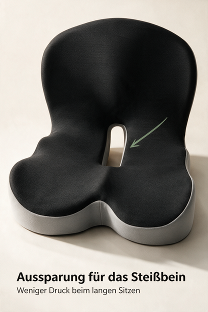 Snoovia Ergonomisches Sitzkissen – Memory Foam mit Steißbein-Entlastung