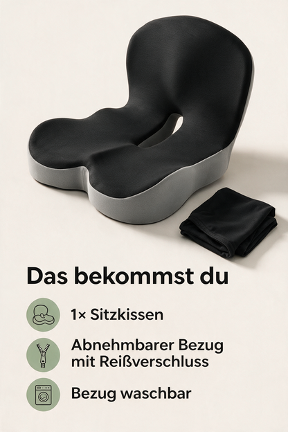 Snoovia Ergonomisches Sitzkissen – Memory Foam mit Steißbein-Entlastung